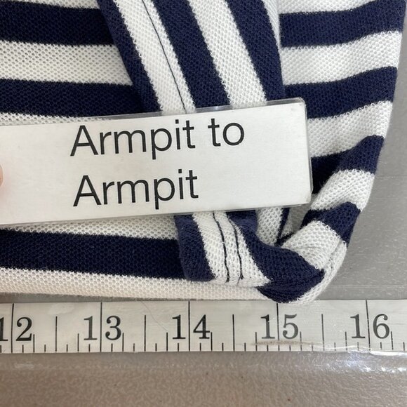 ATM Anthony Thomas Melillo Dress Crew Neck Striped Blue Size X Small XS - Picture 15 of 17